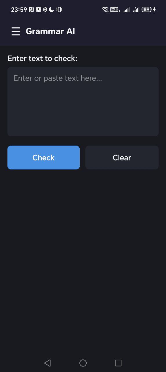 Grammar AI application interface